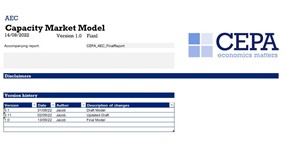 Capacity Market Model - CEPA Spreadsheet 